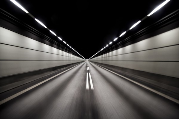 Road inside tunnel