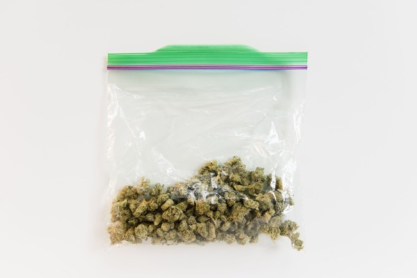 Plastic bag of marijuana