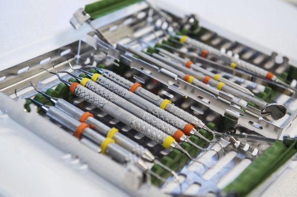 Tray of dentist's tools