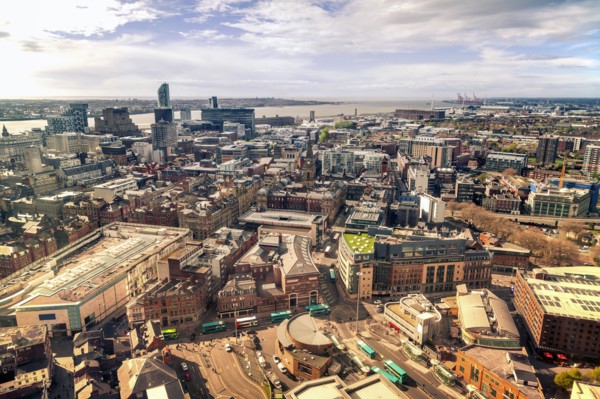 Cityscape of Liverpool, England