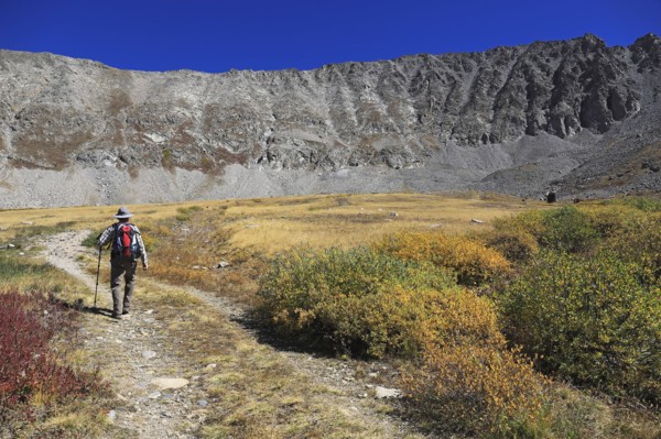 Man hiking on Mayflower Gulch in Colorado