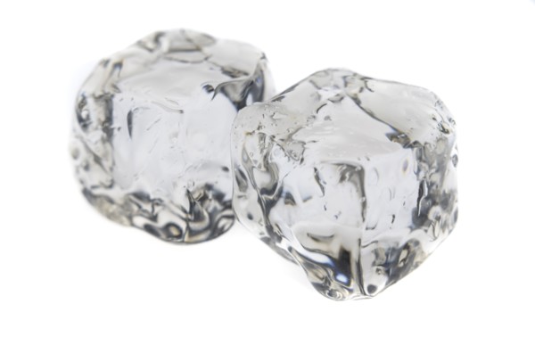 Ice cubes on white background