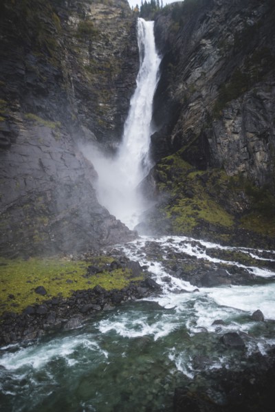 Svoufallet waterfall in Gjora, Switzerland