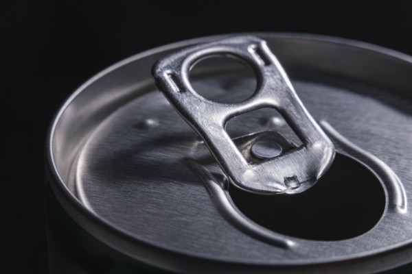 Close up of pull-tab on can