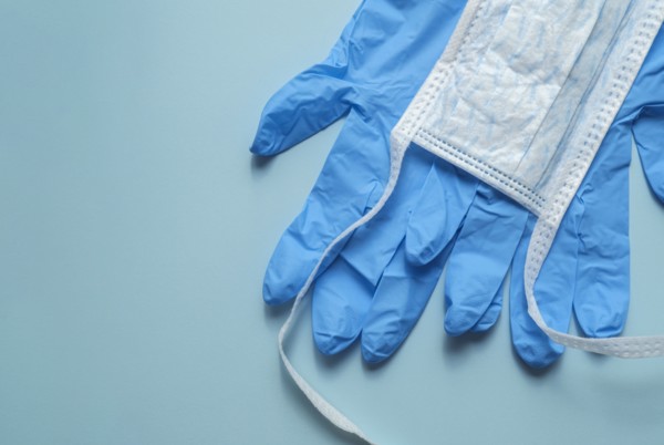 Hygiene mask and latex gloves