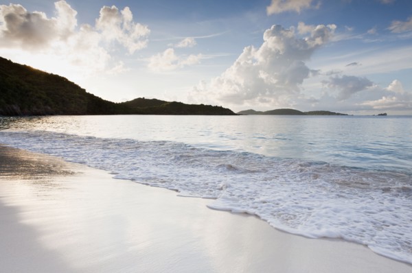 Beach by mountain
