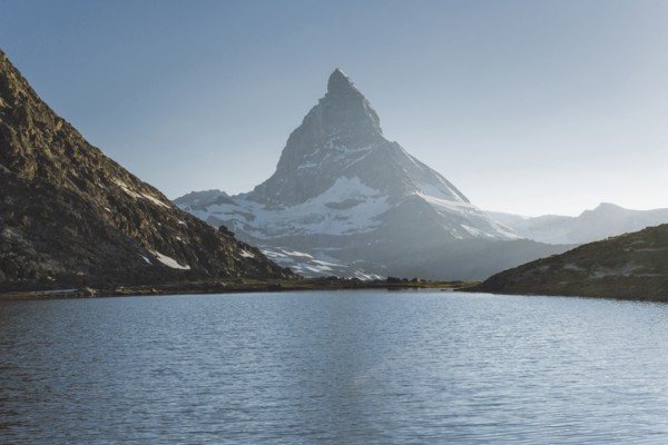 Matterhorn mountain and lake in Valais, Switzerland