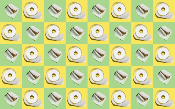 Illustration of rows of toilet paper rolls