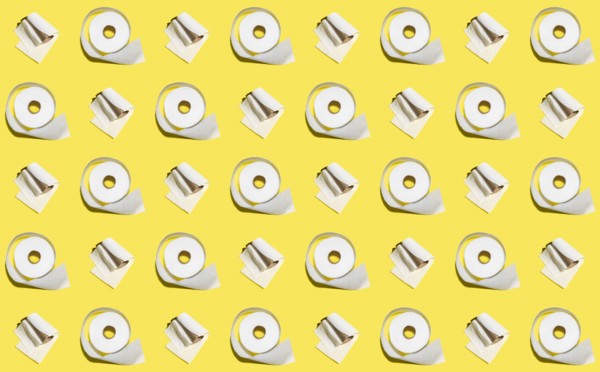 Illustration of rows of toilet paper rolls