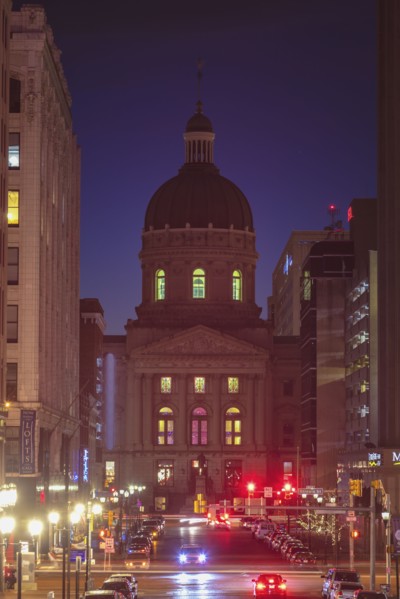 Indianapolis, Indiana, USA, Indiana State Capitol at night