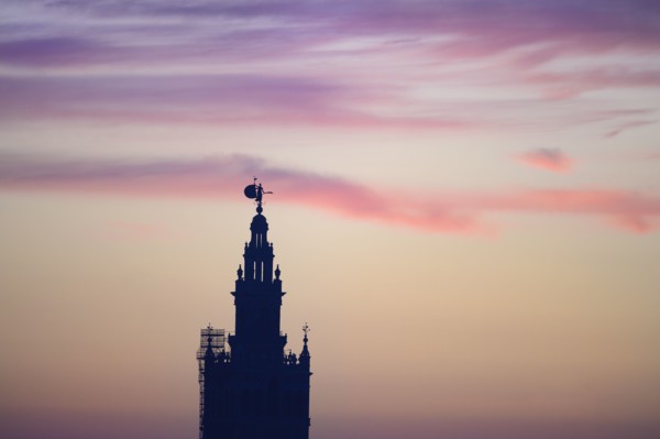 Spain, Seville, Giralda and Catherdral of Seville, Top of Giralda tower