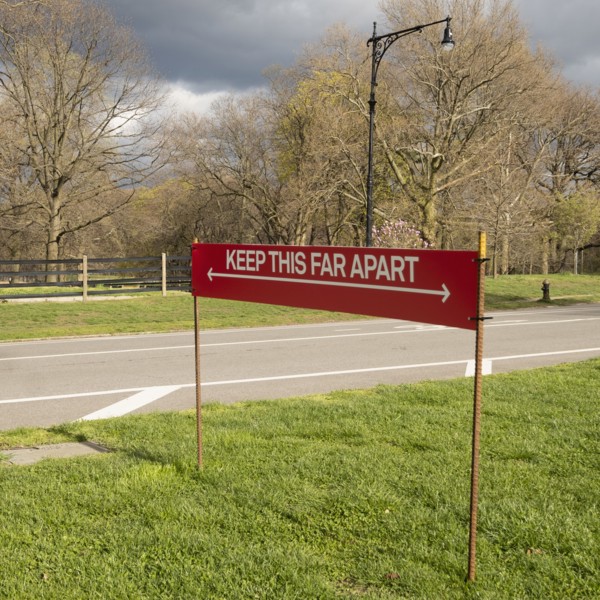 USA, Utah, Salt Lake City, USA, Social distancing sign