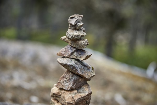 USA, Washington, San Juan County, Orcas Island, Stack of rocks