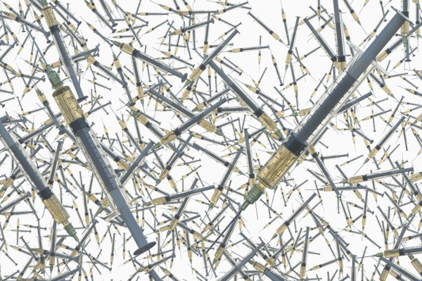 Syringes with coronavirus vaccine