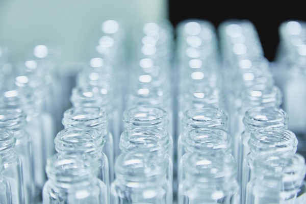 Bottles or test tubes in container