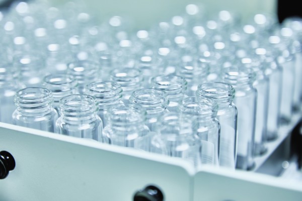 Bottles or test tubes in container