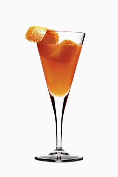 Elegant cocktail on white