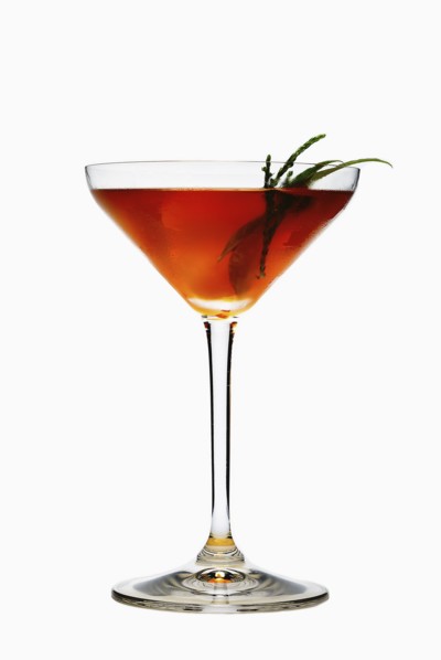 Elegant cocktail on white