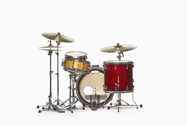 Drum set against white