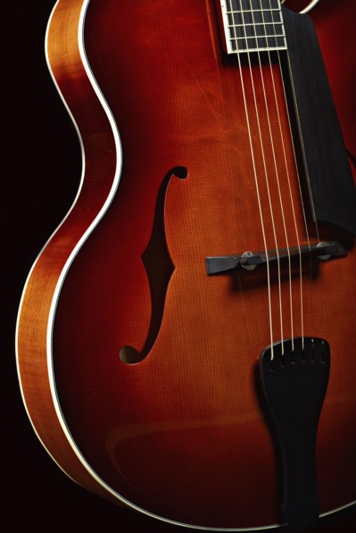 Close up of acoustic guitar