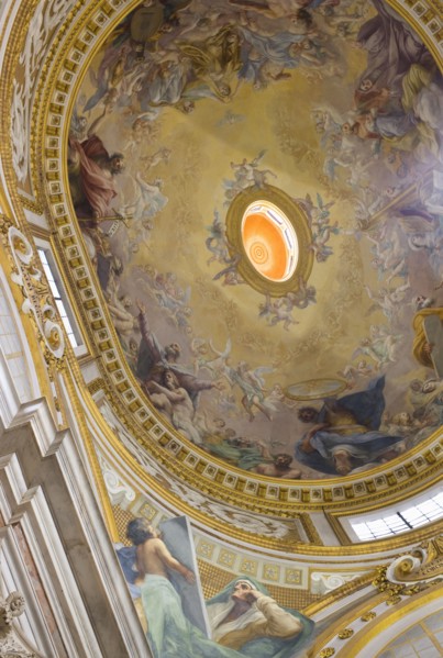 Frescoes on chapel ceiling