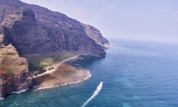 USA, Hawaii, Kauai, Na Pali, Aerial view of Na Pali Coast