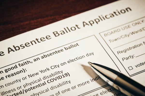 Pen on absentee ballot application