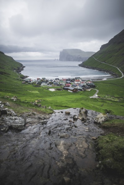 Denmark, Village at coastline,