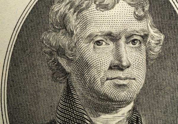 Close up of US two dollar bill