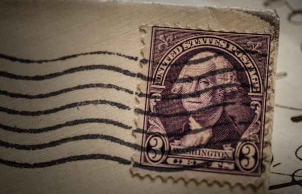 Postage stamp with George Washington