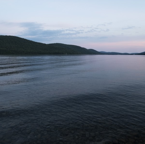 USA, Otsego Lake at dusk,