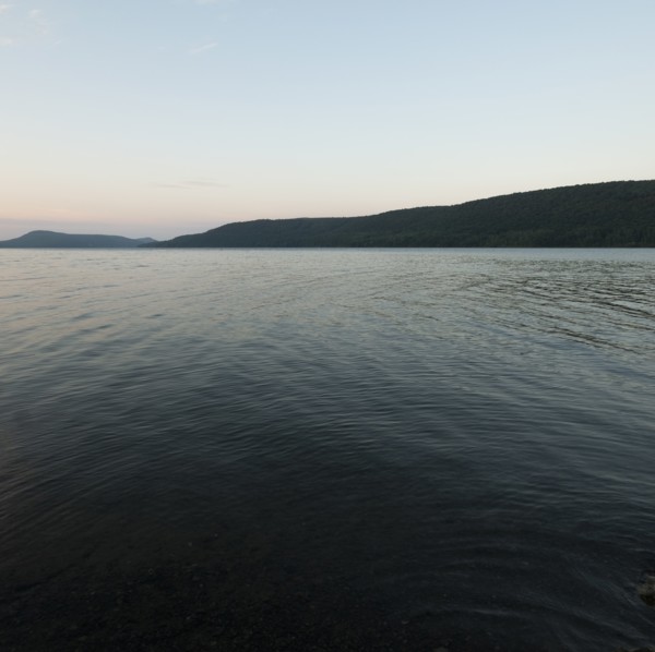 USA, Otsego Lake at dusk,