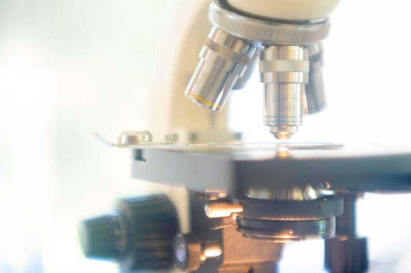 Microscope in laboratory