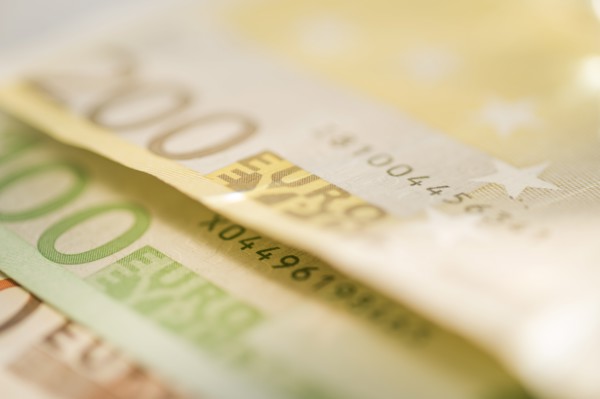 Different denominations of Euro bills