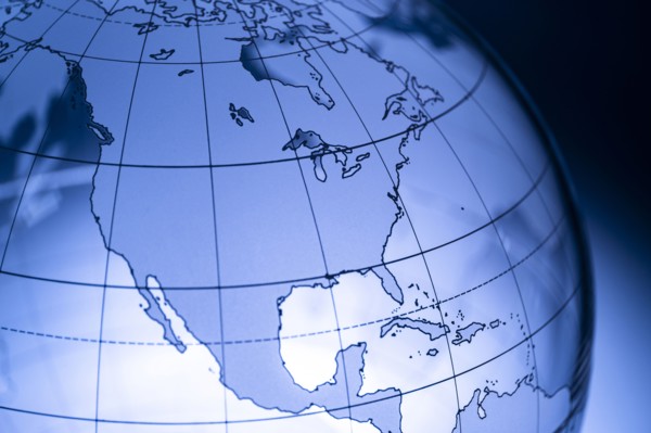 Digitally generated blue globe