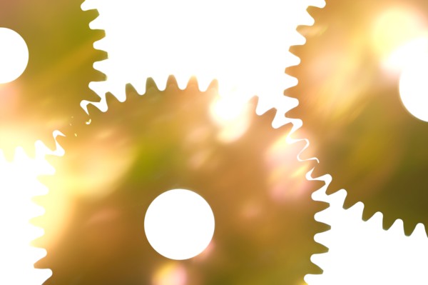 Cog wheels on white background