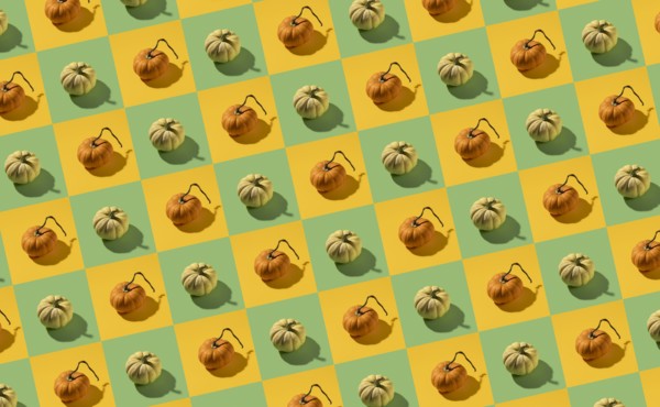 Full frame pattern with pumpkins