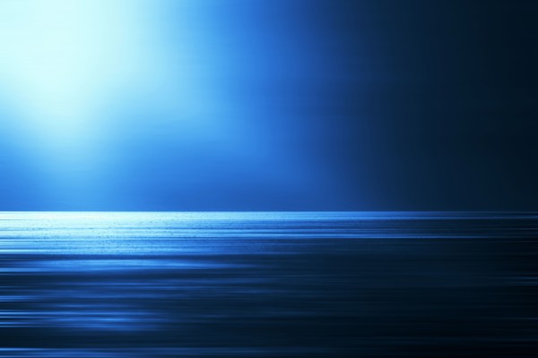 Sea with blue night sky