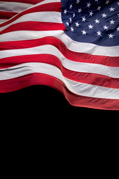 Studio shot of American flag