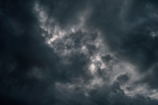 Gray storm clouds on sky