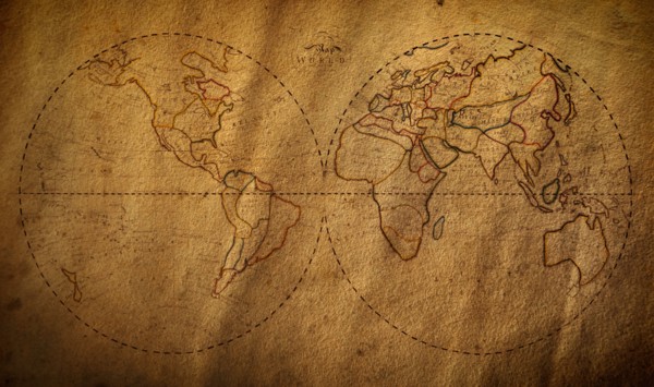 Old map of the world from 1811