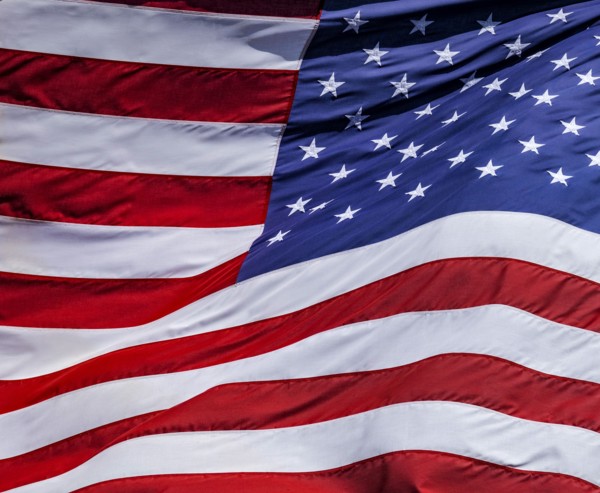 Close-up of American flag