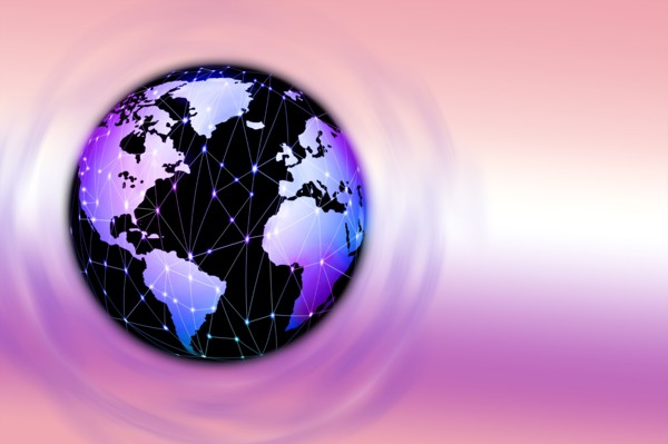 Globe with connected glowing points