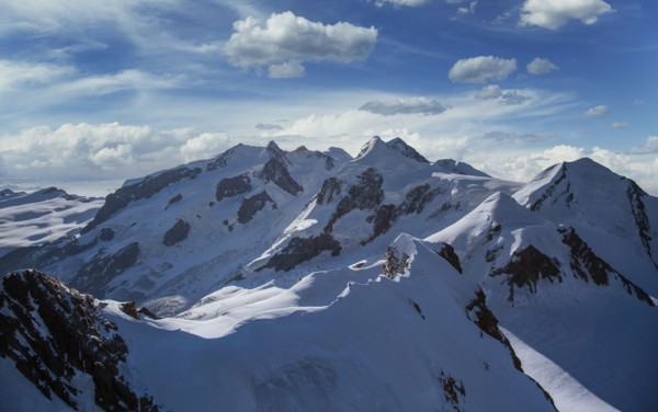 Aerial view of Monte Rosa Massif
