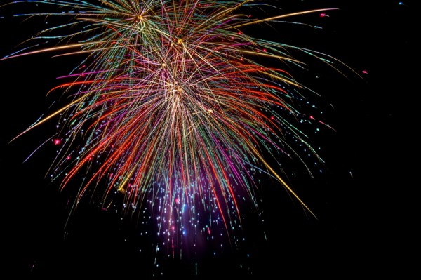Fireworks on night sky