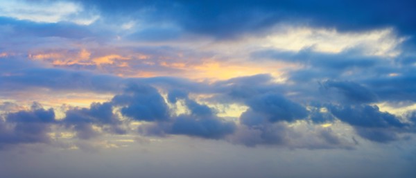 Clouds on sky at sunset