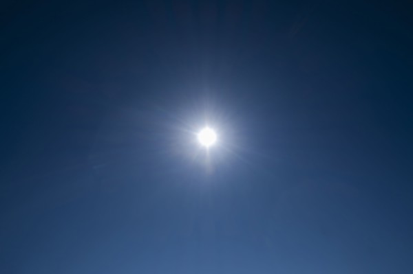 Sun on blue sky