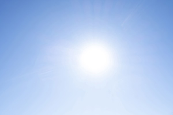 Sun on blue sky