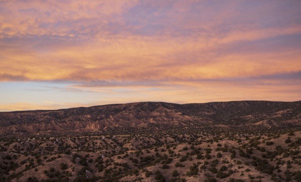 Sunset over desert
