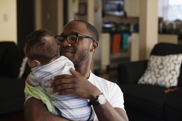 Father holding baby